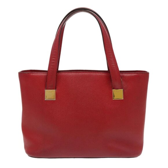 CELINE Hand Bag Leather 2way Red Gold - Picture 2 of 16